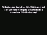 Read Civilization and Capitalism 15th-18th Century Vol. I: The Structure of Everyday Life (Civilization