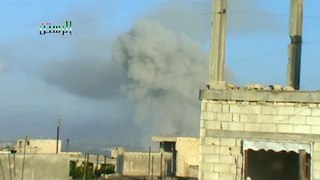 حمص الرستن الغارة الثانية  للطيران الحربي الروسي على المدينة  30-10-2015