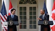 Justin Trudeau and President Obama clearly have an inside joke about moving to Canada if Trump wins