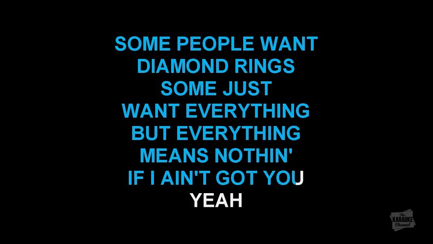 If I Ain't Got You in the style of Alicia Keys karaoke video with lyrics no lead vocal