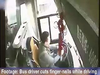 Bus Driver Cuts Finger-nails