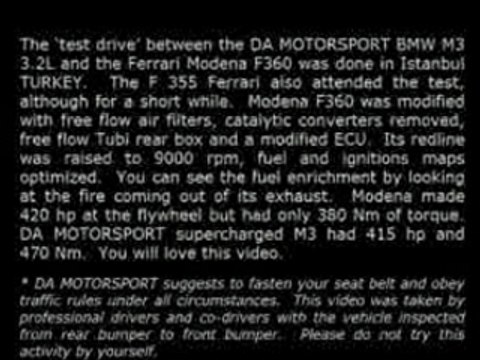 Bmw M3 vs Ferrari Modena F360