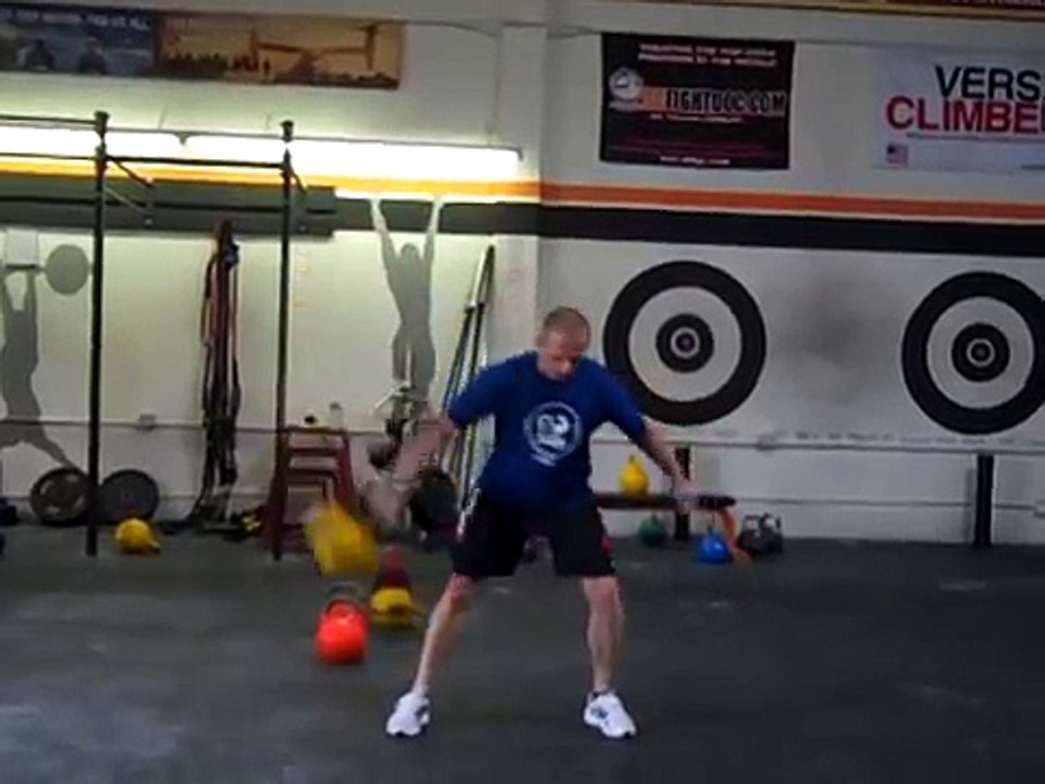 Sergey Rudnev acrobatic and power juggling show with the kettlebells