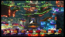 ChibiKage89 & SuperMario Amiibo - 8 Player Team Match - Super Smash Bros Wii U Gameplay