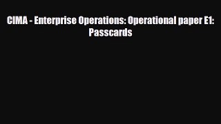 [PDF] CIMA - Enterprise Operations: Operational paper E1: Passcards Download Online