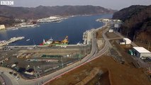 A look from above at recovering tsunami-hit port town Onagawa