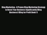 Read Blog Marketing - A Proven Blog Marketing Strategy to Boost Your Business Significantly