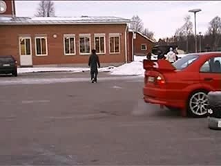 Lancer EVO Carpark Burnout
