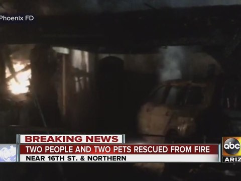 Garage bursts into flames in Phoenix