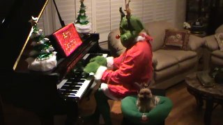 Grinch Plays Rudolph the Red Nosed Reindeer on Piano