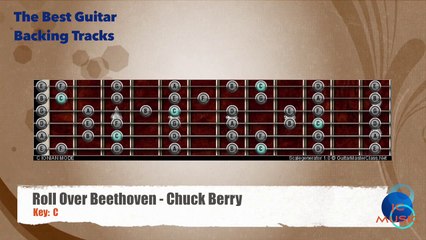 Roll Over Beethoven - Chuck Berry Guitar Backing Track with scale chart