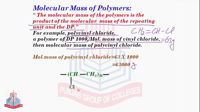 Degree of Polymerization ,Molecular Mass of Polymers & Types of Polymers on the bases of Nature of Monomers ( Homopolymers & Copolymers )