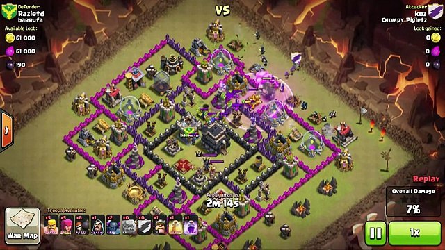 Clash of Clans - TH8 GoWiPe Clan Wars Attack Strategy