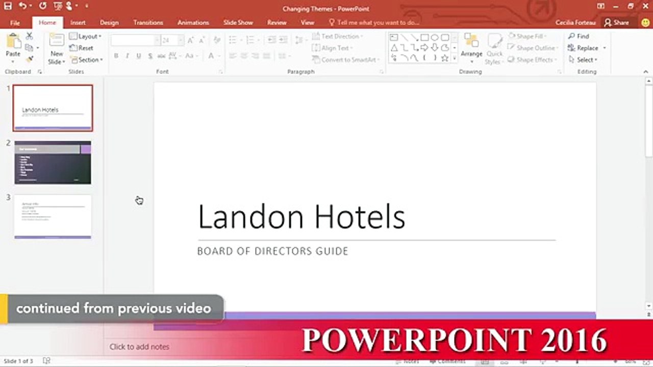 Power Point 2016 Tutorial Part03 06 Working with file options using Backstage view