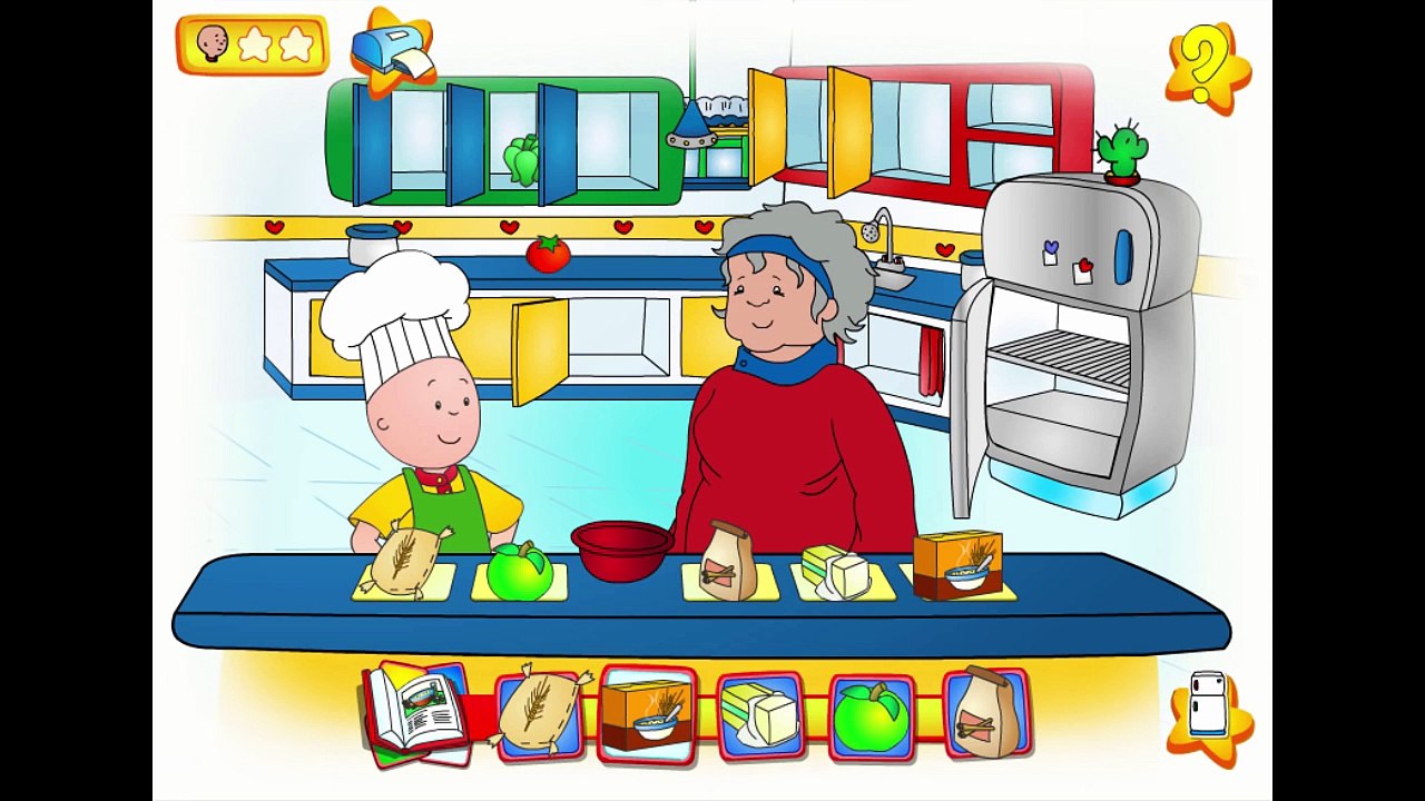 Caillou Cooking With Grandma Cartoon Animation PBS Kids Game Play Walkthrough