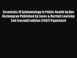 PDF Essentials Of Epidemiology In Public Health by Ann Aschengrau Published by Jones & Bartlett