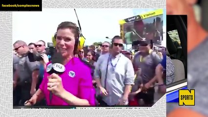 Reporter Can't See John Cena, Slaps Him in the Face With Ponytail