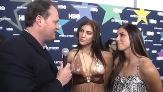 Beautiful US Soccer duo Hope Solo and Alex Morgan at the Entourage Premiere with Brad Blan