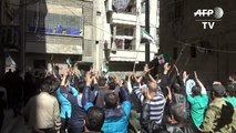 Aleppo residents use truce to protest against regime