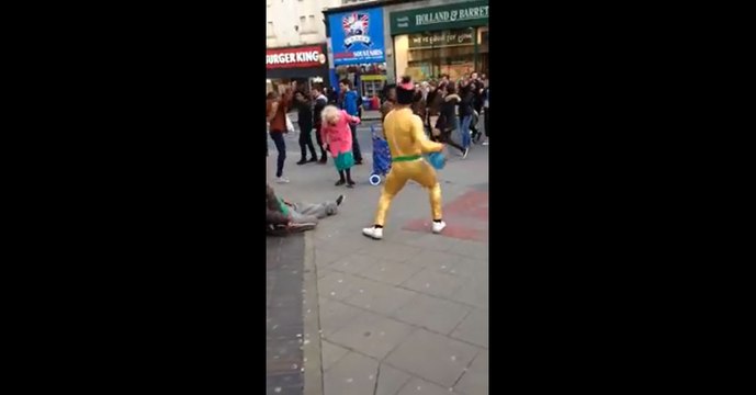 Pure joy on the streets of Brighton Beautiful old Dancing Lady & Disco Bunny