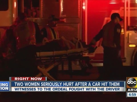 Two women seriously hurt after car hits them in Phoenix