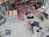 CCTV Car smashes into restaurant injuring six 2016