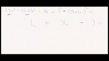 Factorización diferencia de cuadrados ejemplo 2