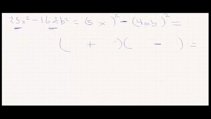 Factorización diferencia de cuadrados ejemplo 2