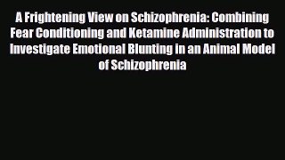 Download A Frightening View on Schizophrenia: Combining Fear Conditioning and Ketamine Administration