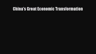 Read China's Great Economic Transformation Ebook Free