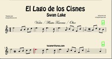 El Lago de los Cisnes Partitura de Flauta Travesera Violín Oboe Swan Lake