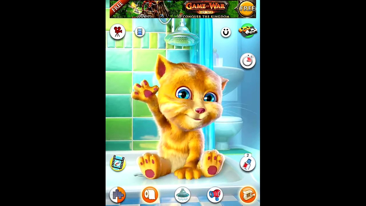 My Talking Ginger in the bathroom! Part 5! Very Funny Cat! Kitten