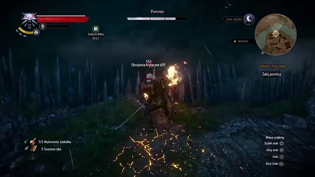 Wiedźmin 3 Dziki Gon - Walka z Porońcem (1024p FULL HD)