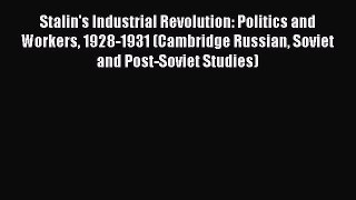 Read Stalin's Industrial Revolution: Politics and Workers 1928-1931 (Cambridge Russian Soviet