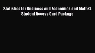 Read Statistics for Business and Economics and MathXL Student Access Card Package Ebook Free