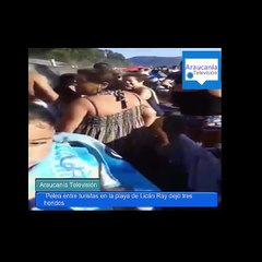 Brutal pelea entre turistas en la playa de Licán Ray dejó tres heridos