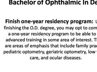 8010000200 Distance Learning Bachelor of Optometry