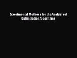 [PDF] Experimental Methods for the Analysis of Optimization Algorithms [Read] Online