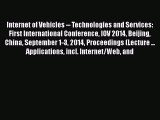 Read Internet of Vehicles -- Technologies and Services: First International Conference IOV