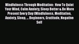 Read Mindfulness Through Meditation:  How To Quiet Your Mind Calm Anxiety Sleep Better & Be