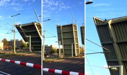 Dude Gets Stuck On Opening Drawbridge