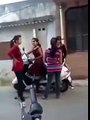 Crazy Indian College Girls fights in the street -) Funny