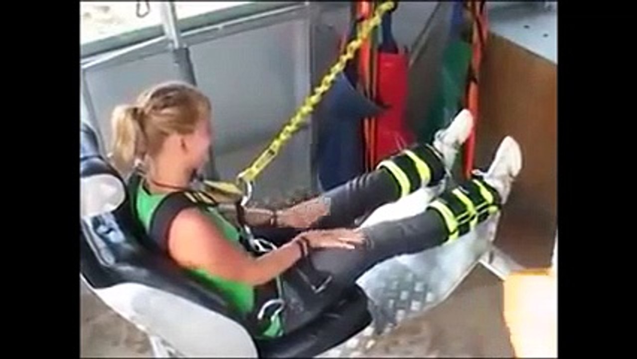 Girl jumping from a height of 134m in New Zealand