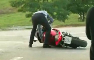 Motorcycle Douchebag Epic Burnout Fail