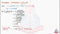 Evaluation of integrals by Trigonometric Substitutions : Solved Examples