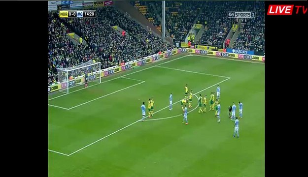 Sergio Aguero Super free-kick - Norwich City 0 - 0 Manchester City 12.03.2016