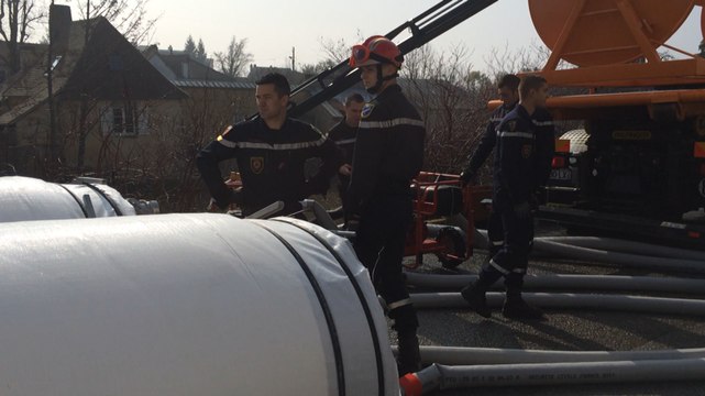 Barrage anti inondation à l'hôpital