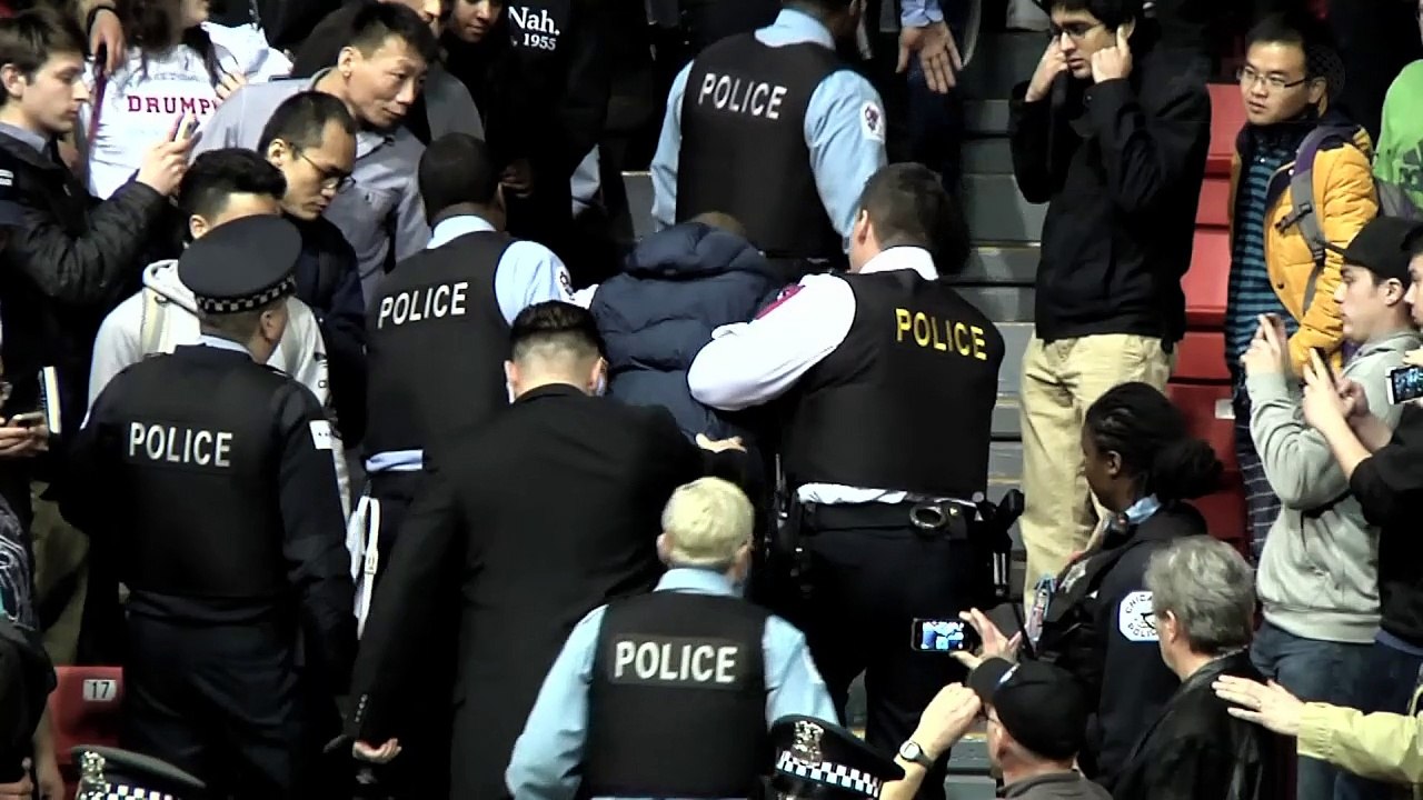 Chaotic scenes as Trump cancels rally amid protests