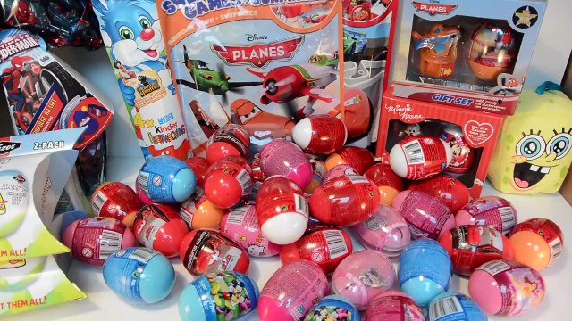 100 Surprise Eggs Angry Birds Spongebob Spiderman The Smurfs Kinder Surprise Disney Trash Pack Filly