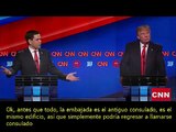 Respuesta de Marco Rubio a Donald Trump sobre relaciones con Cuba en el debate republicano